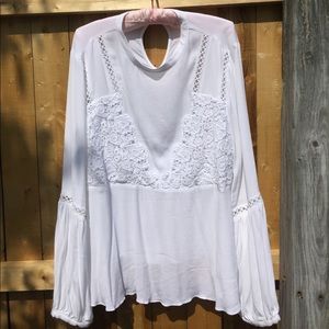 💥FINAL-NWOT GUESS Romantic Lace Trimmed Blouse XL