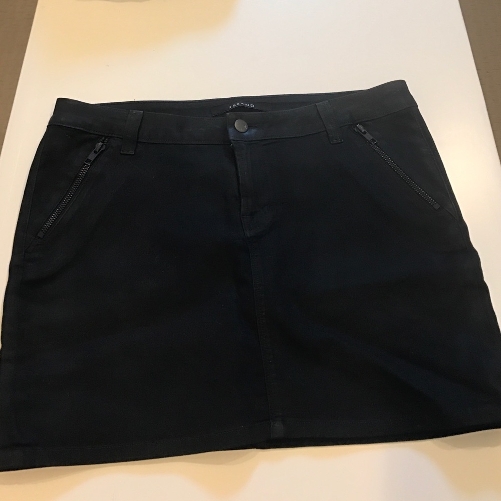 J Brand black coated steal denim mini skirt 32🤘🏻