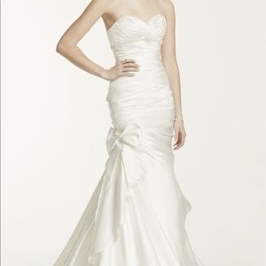 Satin Mermaid Wedding Dress with Bow Detail