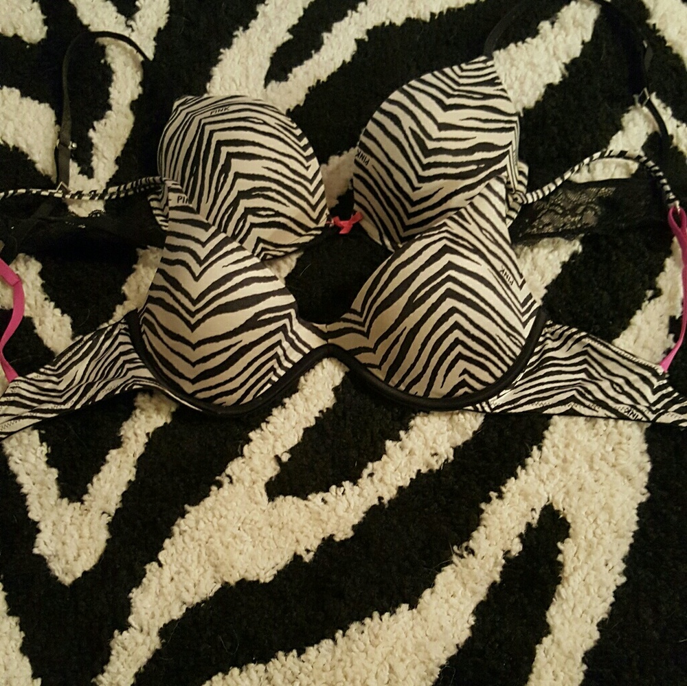 2 zebra pink  bras