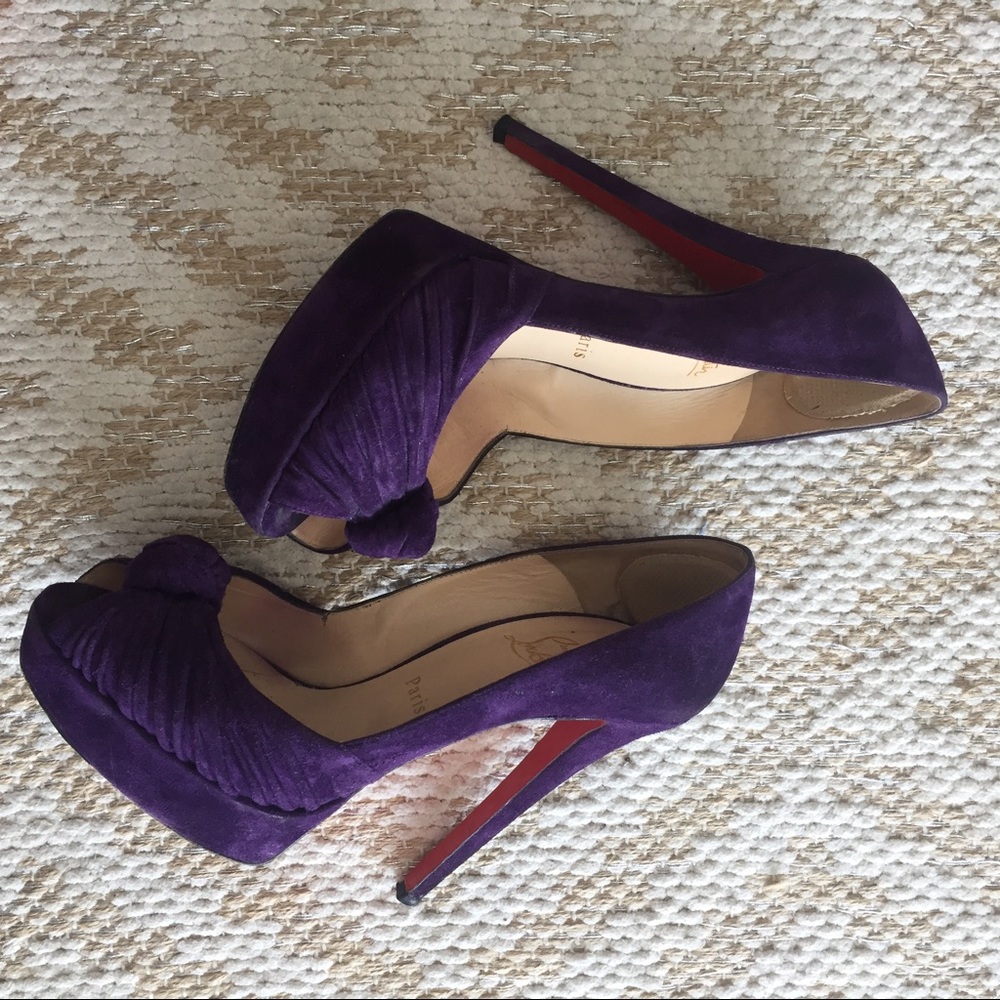 Christian Louboutin deep purple knot sandal!