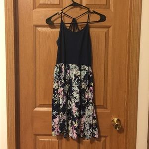 Navy and floral summer dress