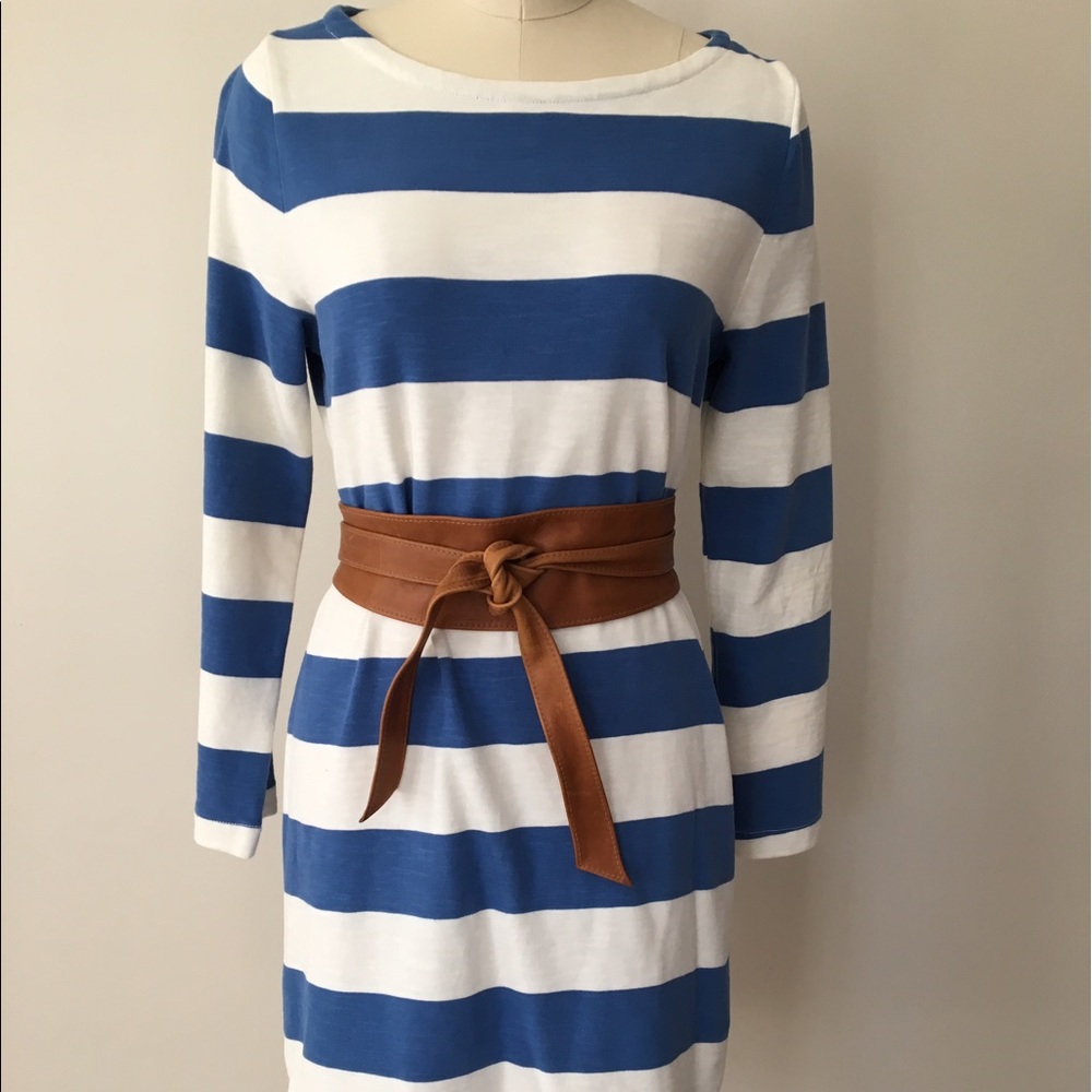 J. Crew Long Sleeve Cotton Striped Dress