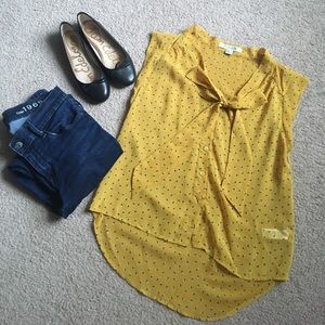 Forever 21 Mustard Yellow Chiffon Blouse