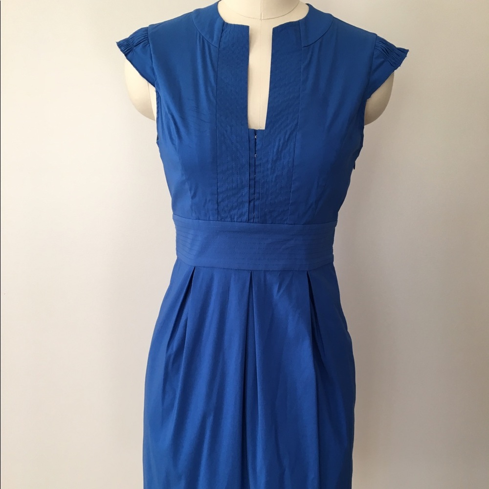 BCBGMaxAzria Blue Cap Sleeve Dress