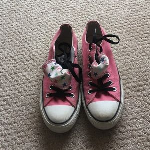 Double Tongue Pink Converse All Star