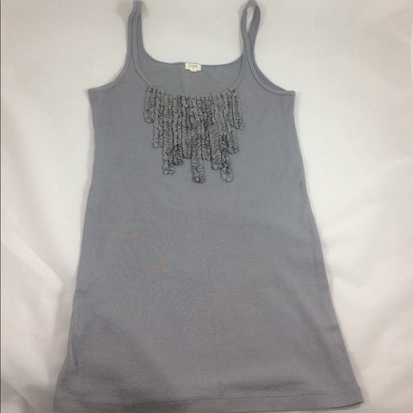 Last Chance!! J. Crew Factory Gray Ruffle tank - Picture 1 of 4