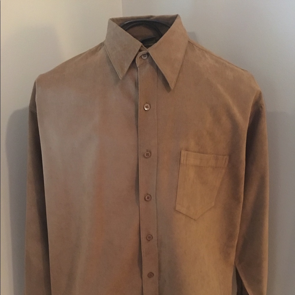 Suede microfiber button down Bruno of Italy XL