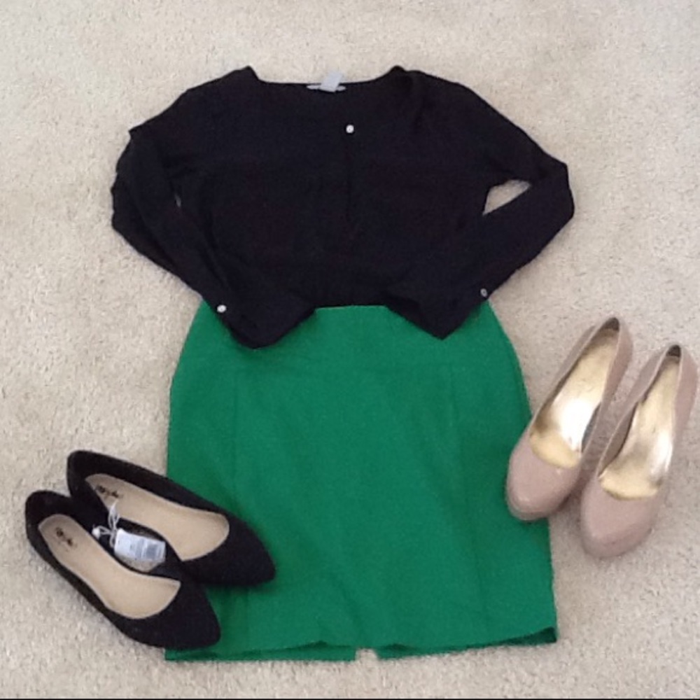 Kelly Green Pencil Skirt