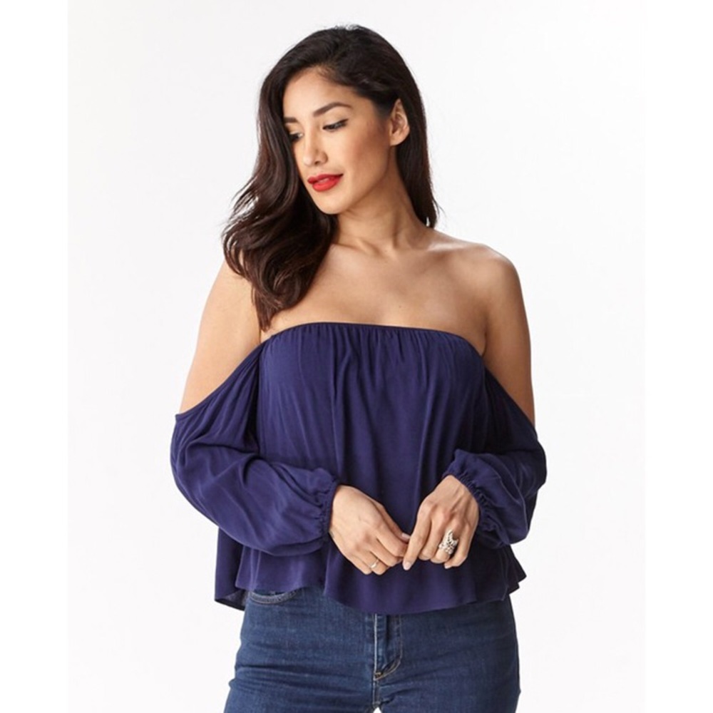 Off The Shoulder Top - Navy