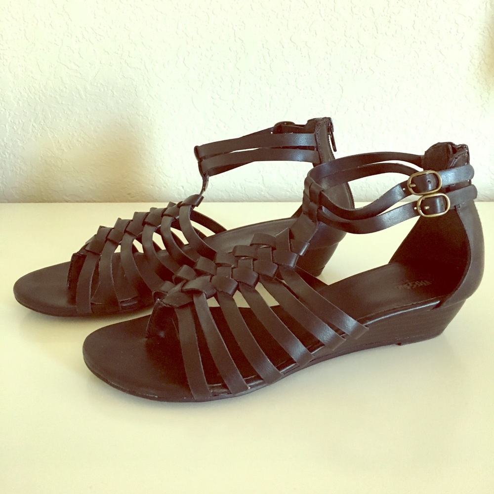 Black Braided Gladiator Sandals