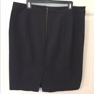 Ann Taylor Black Pencil Skirt with exposed zipper