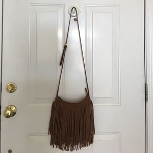 Brown fringe purse
