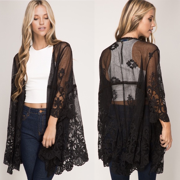 Sheer lace kimono - Picture 3 of 4
