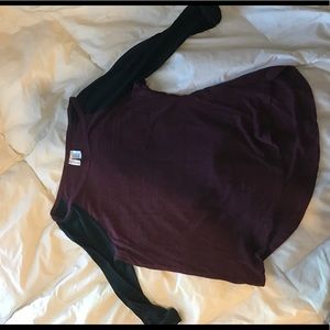 Maroon and black baseball tee