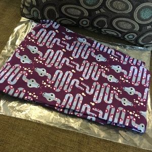 Lularoe purple snake leggings OS one size NWT