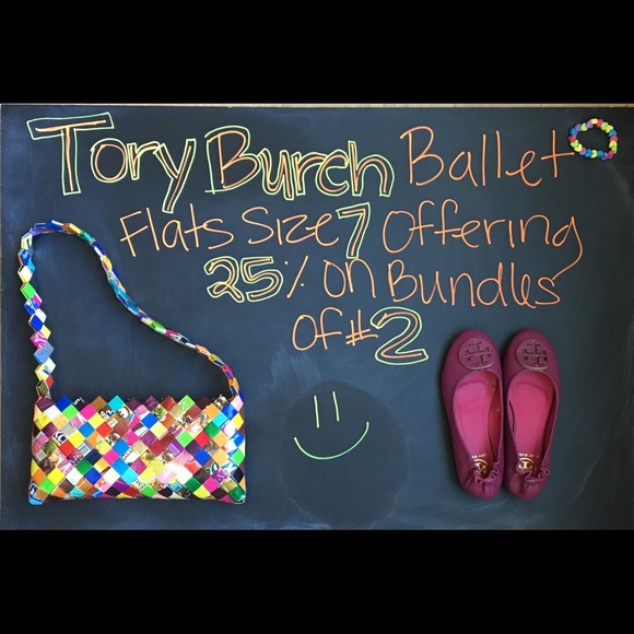 Tory Burch Comfortable Pink Ballet Flats Size 7 - Picture 4 of 6