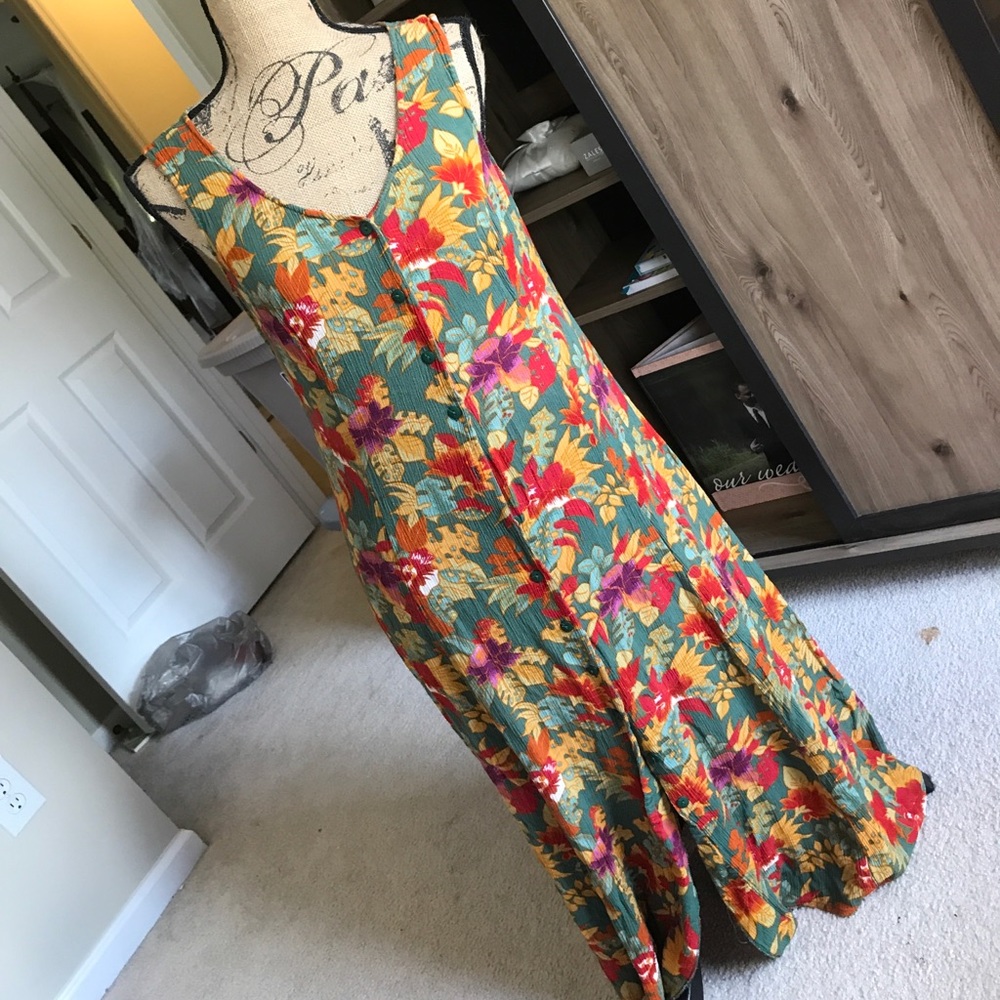 Colorful flower print dress