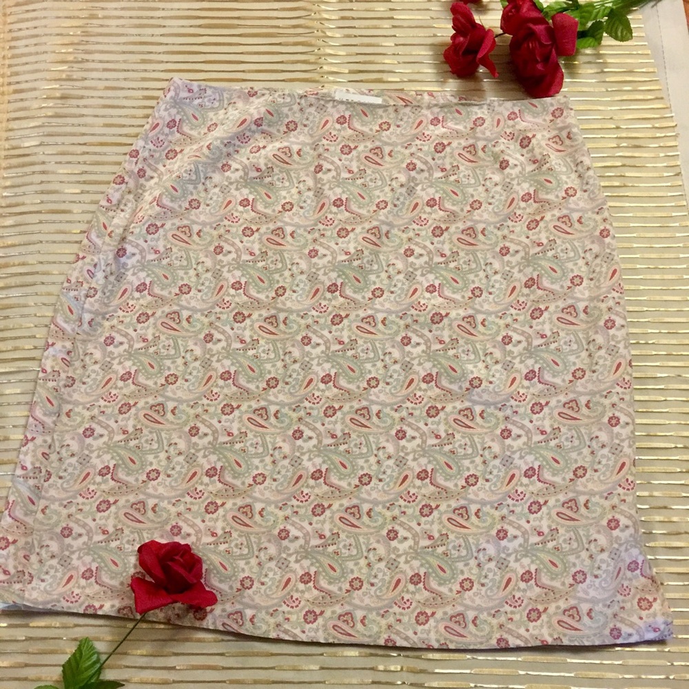NWOT Morona Silk Paisley Pencil Skirt Pink 20W