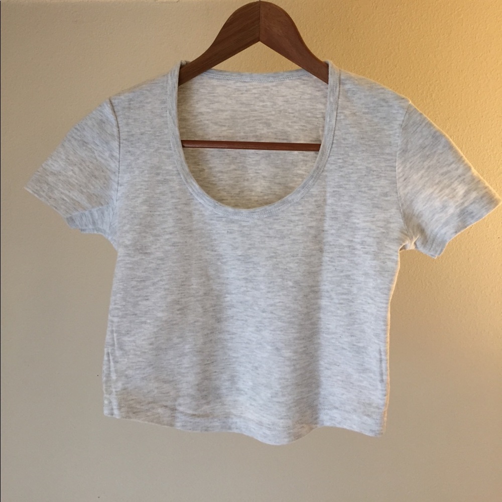 Heather grey crop top