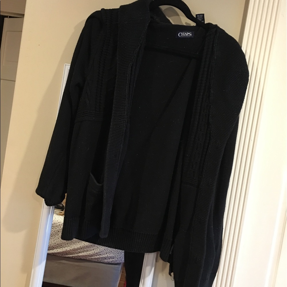 Chaps Chunky Black Cardigan