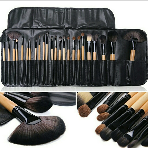 ๐HP๐ 24pc Makeup Brush set w/storage case - Picture 1 of 8