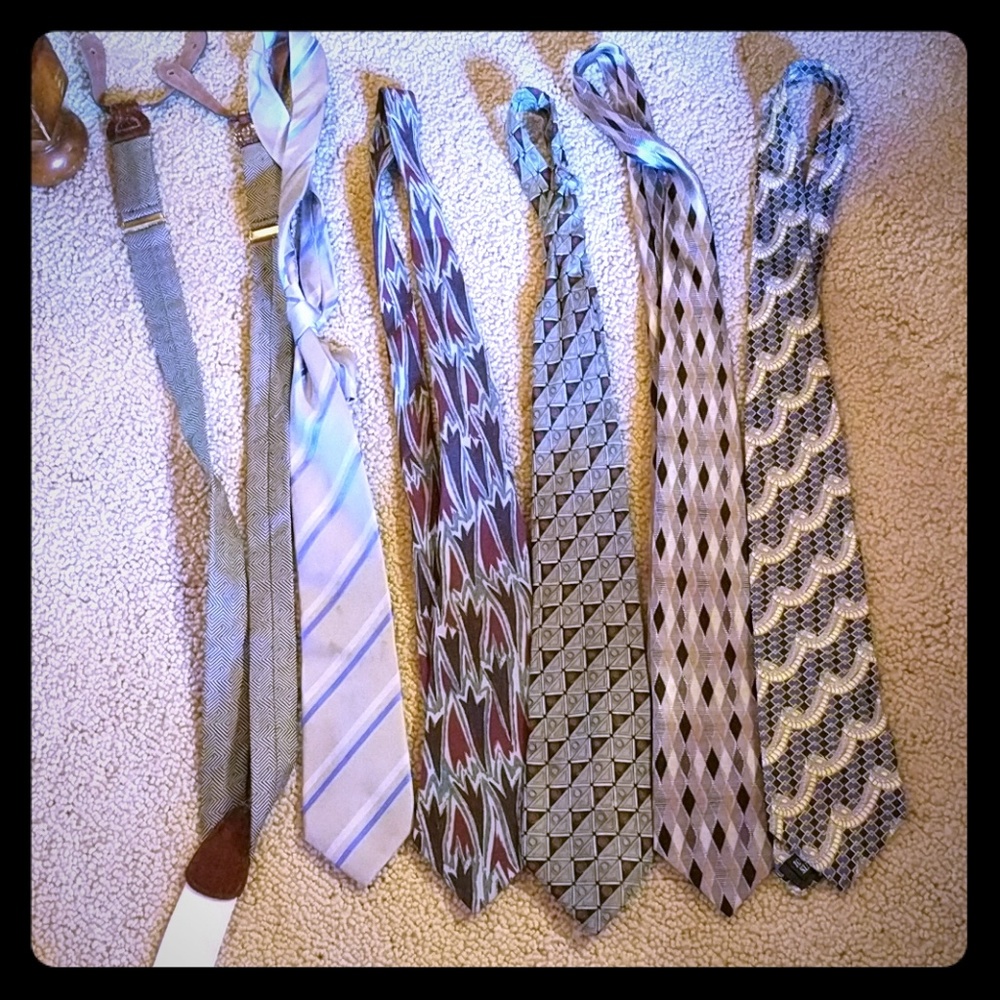 Bundle of ties. And suspenders