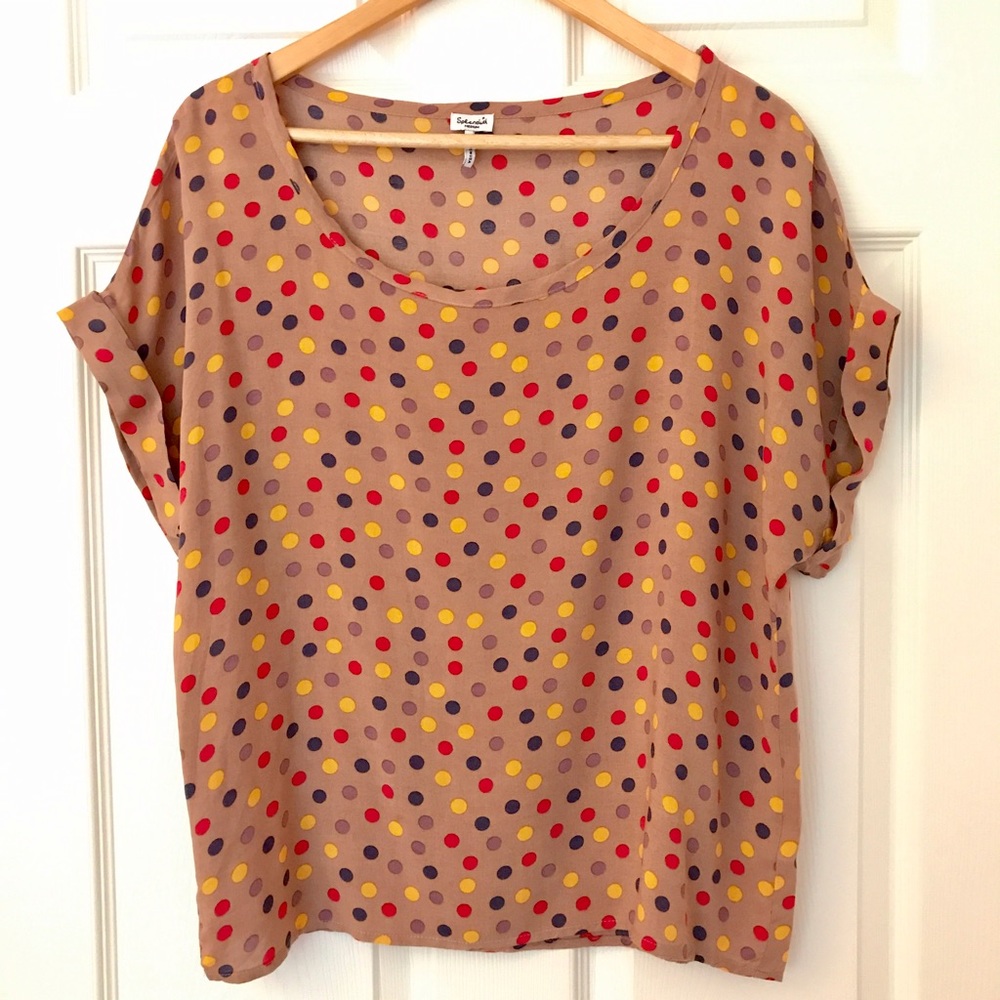 “Splendid" Colorful Polka Dots Tee