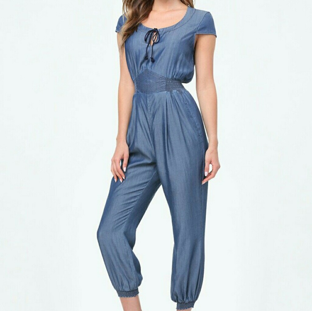 Bebe chambray jumpsuit.   NWT.