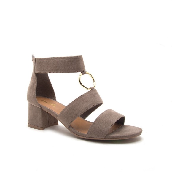 Taupe O Ring Suede Sandal - Picture 3 of 6