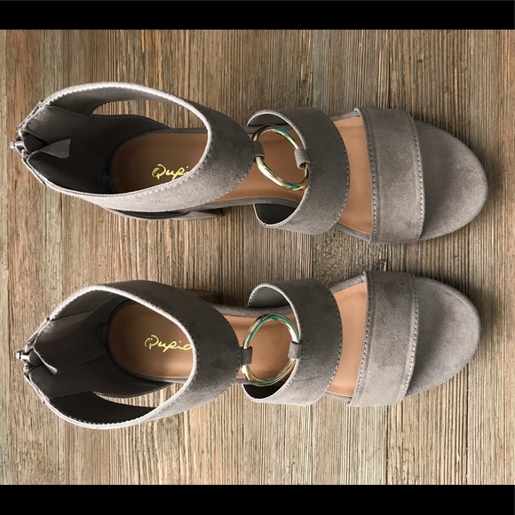 Taupe O Ring Suede Sandal - Picture 5 of 6