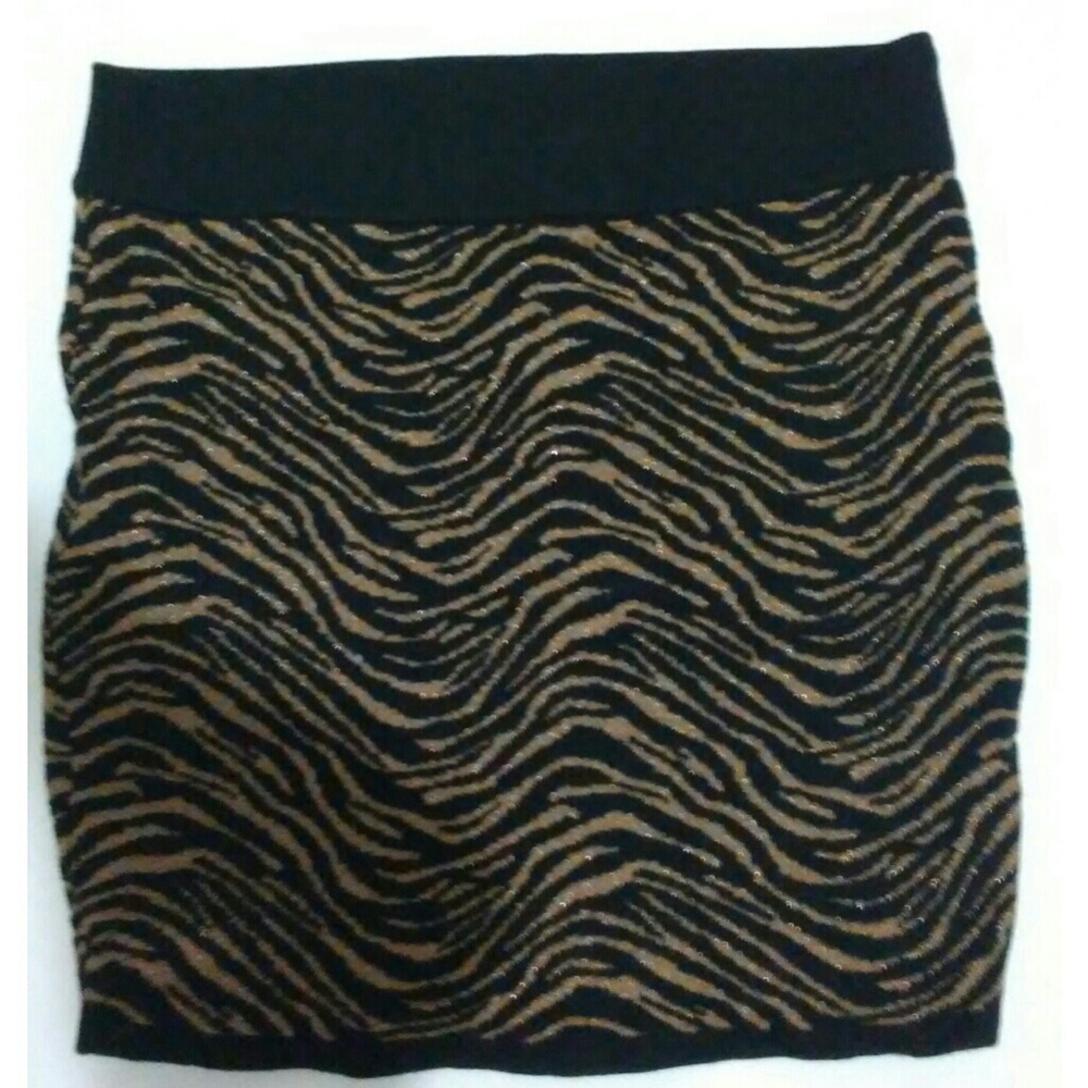 Sparkly black & gold sweater skirt