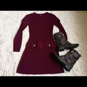 Soft Maroon Sweater Dress