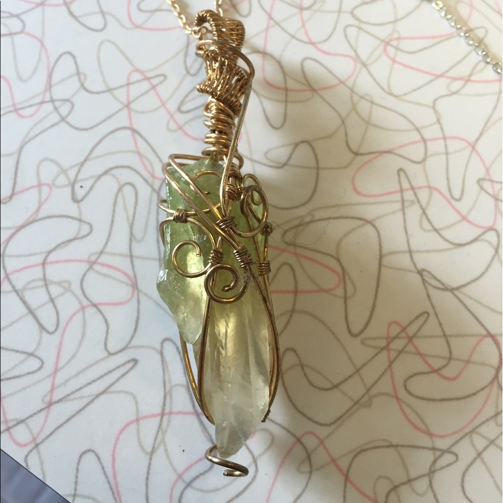 Green calcite necklace