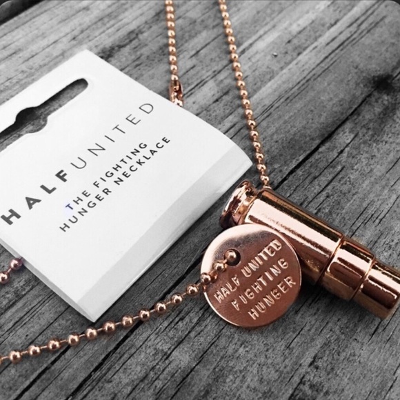 Fighting Hunger Charity Bullet Necklace Rose Gold - Picture 2 of 3