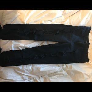 black ripped high wasted skinny jeans