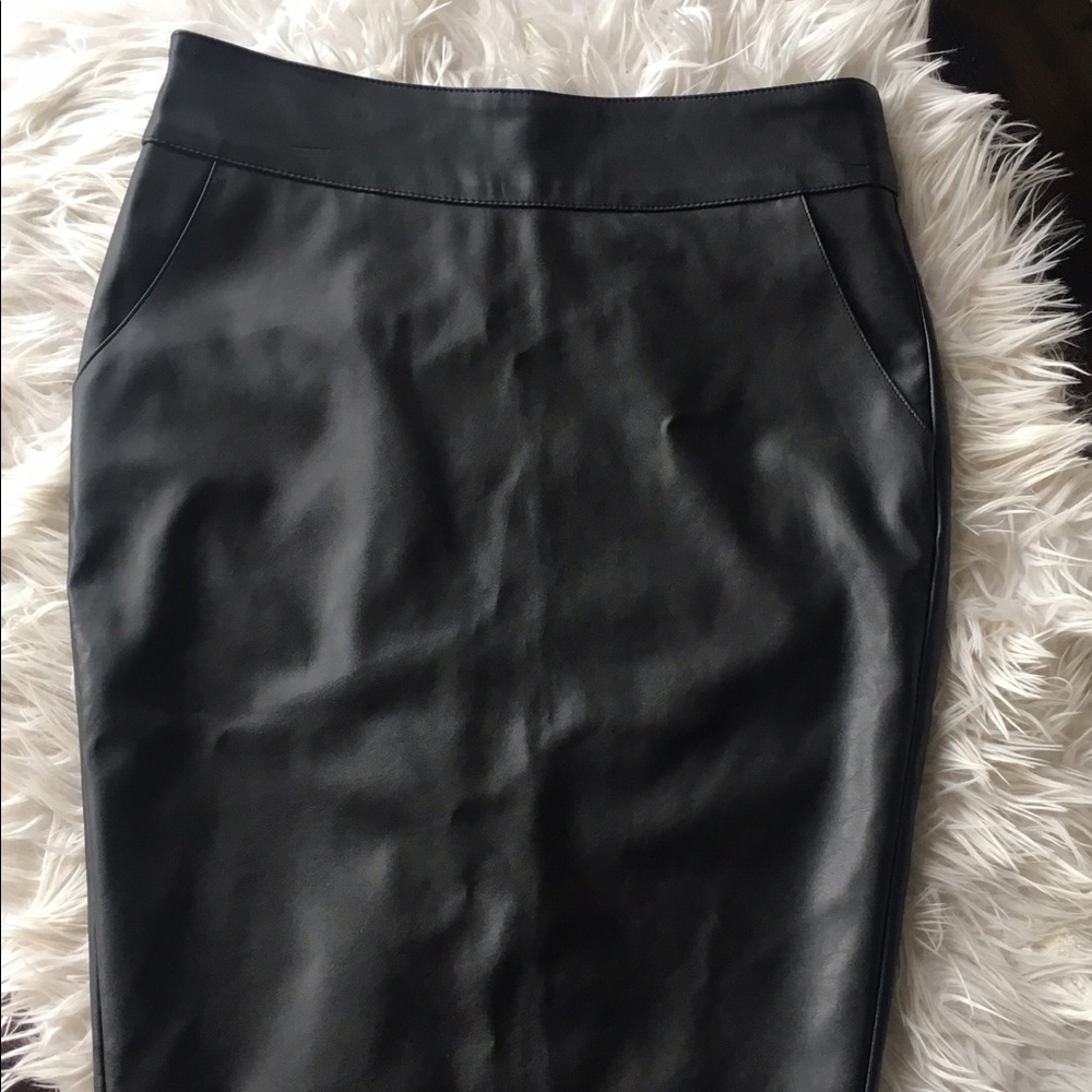Leather pencil skirt