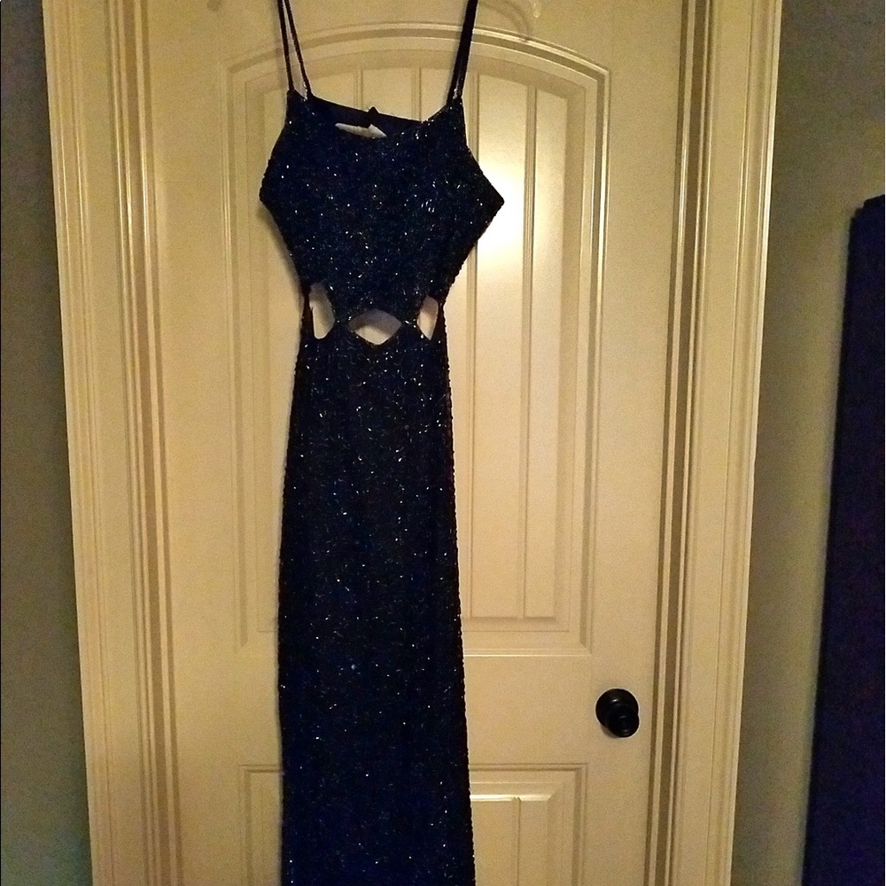 Black beaded formal gown/prom dress