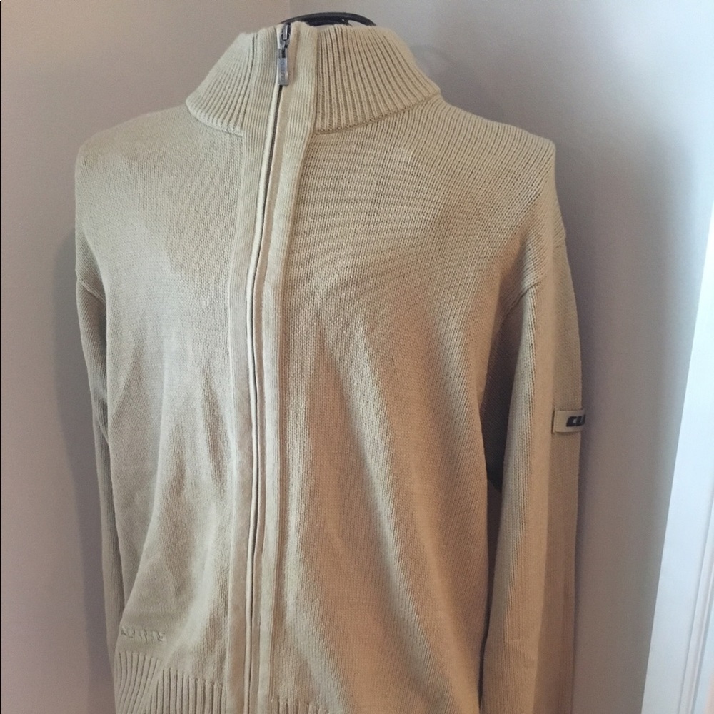 Mens Clahs L full zip sweater in kaki