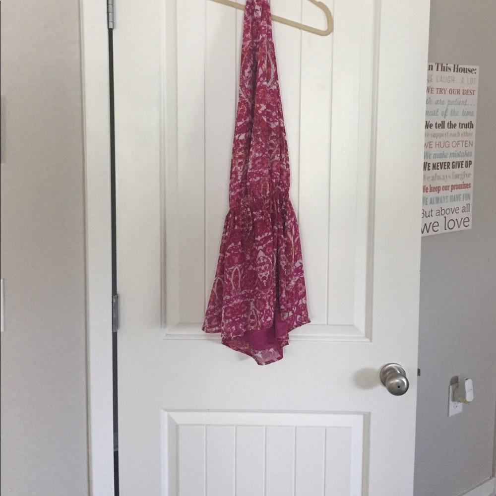 Show me your Mumu pink patterned mini dress