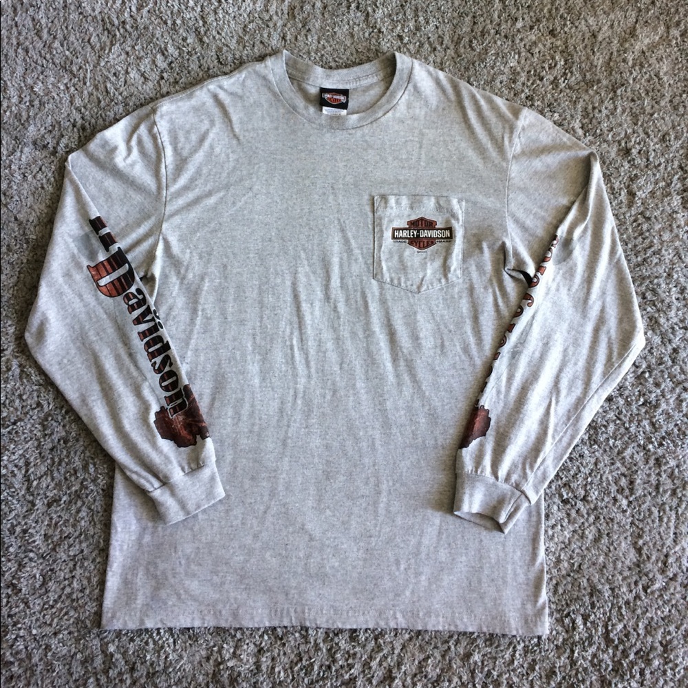 Harley-Davidson Men's Long Sleeve Gray Shirt