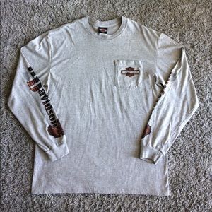 Harley-Davidson Men's Long Sleeve Gray Shirt