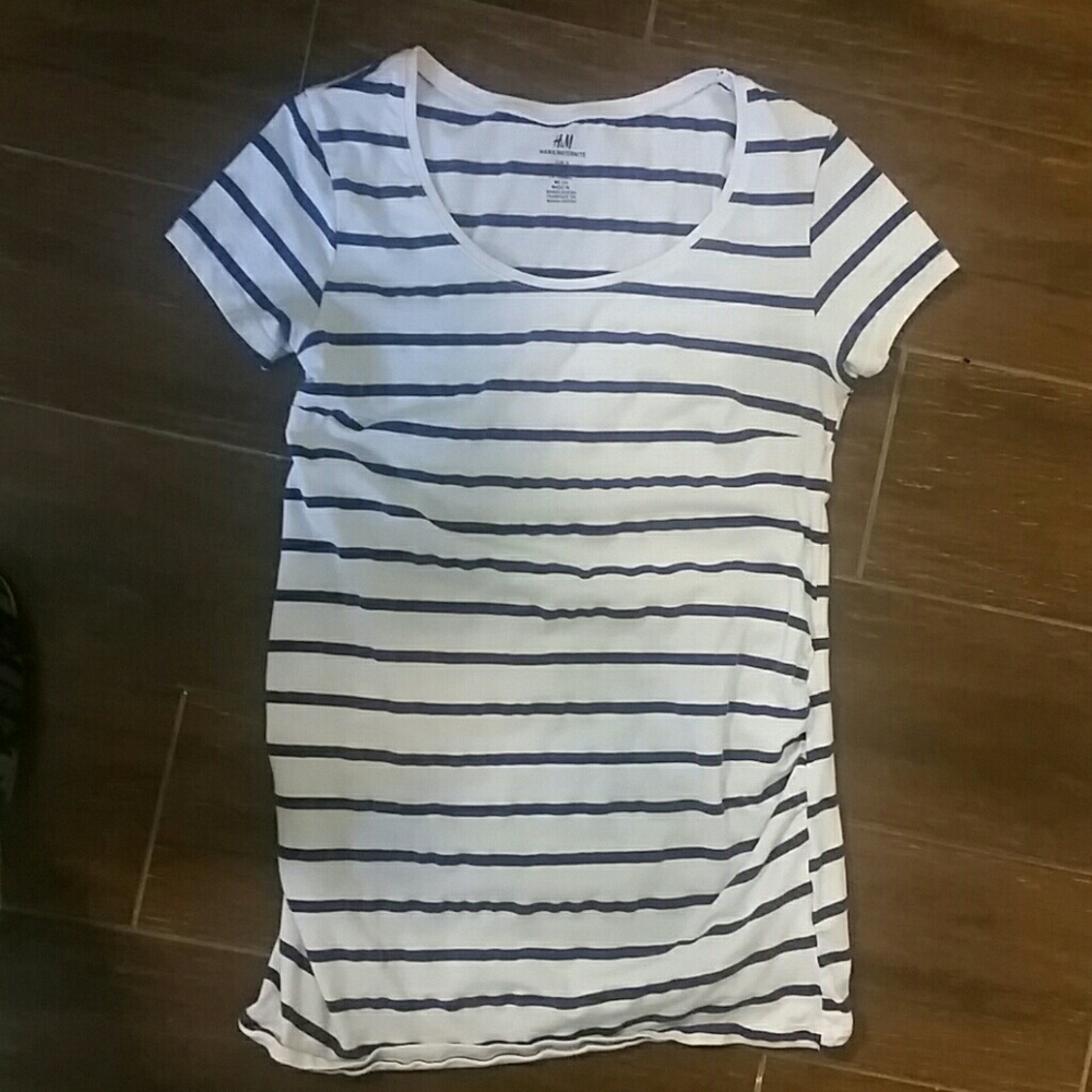 H&M MAMA Maternity striped blue and white t-shirt