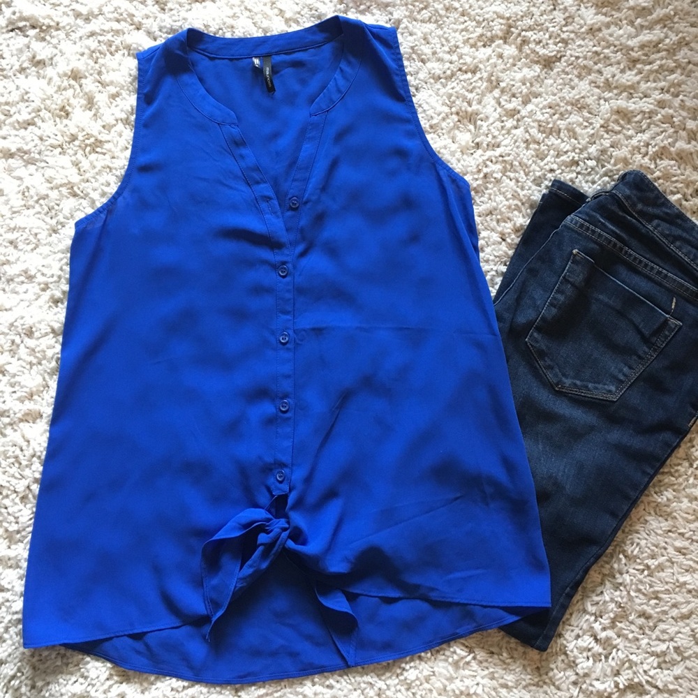 Maurices Button Down Tank with Tie