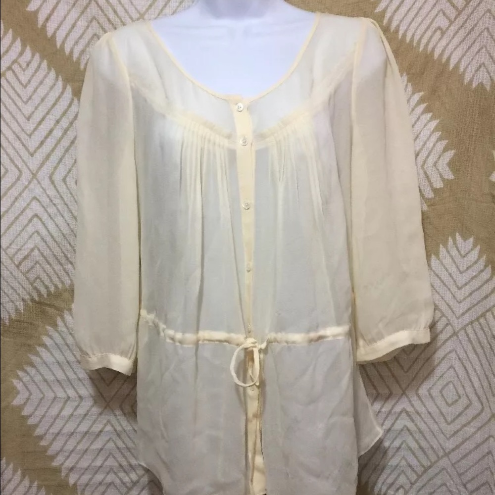 JCrew Ivory Sheer Silk Button Down Blouse8
