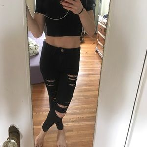 ASOS High Waisted Skinny Destroyed 25 32