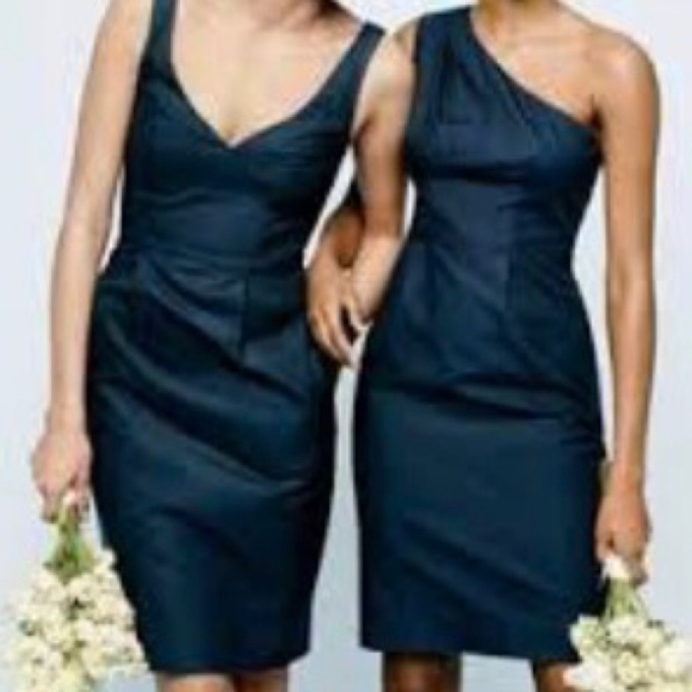 J. Crew Misha One Shoulder Black Dress