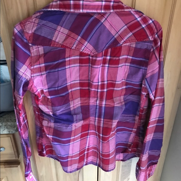 Small plaid button down. Burgundy/red - Picture 6 of 6