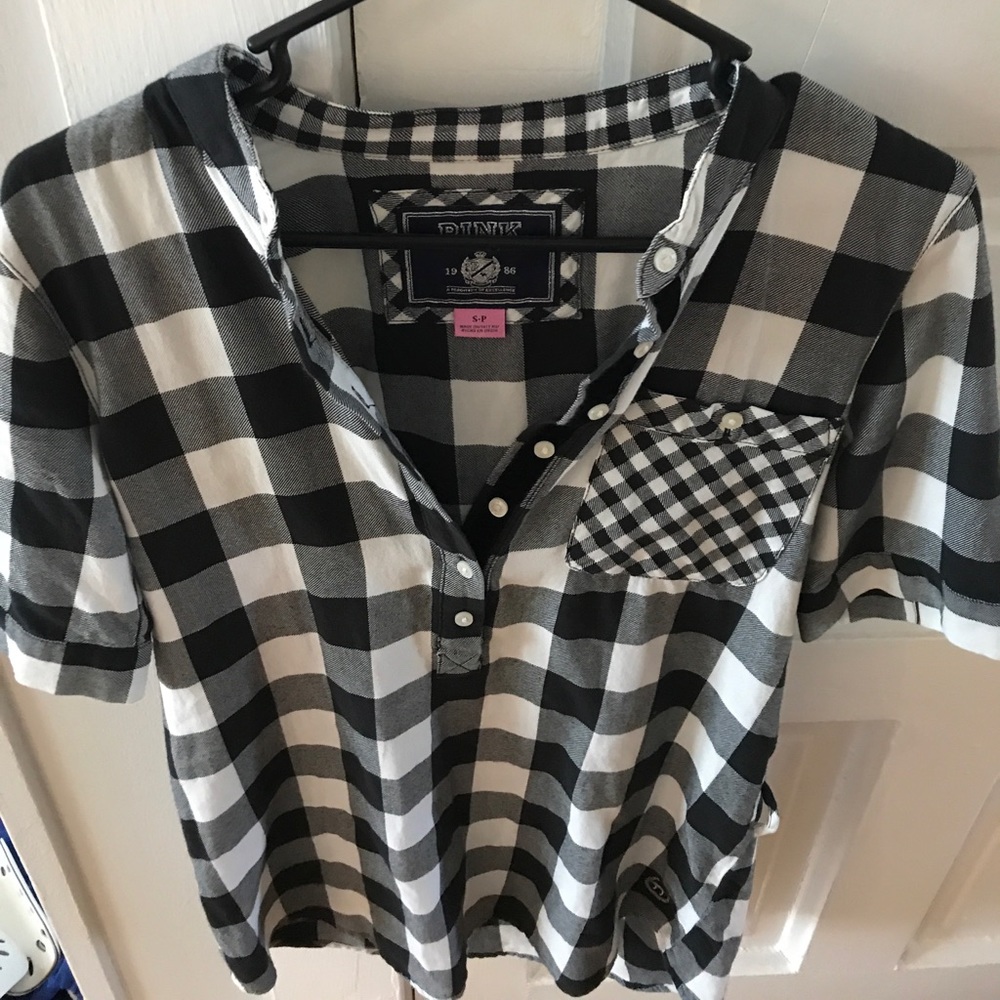 PINK plaid oversize t-shirt
