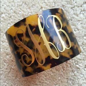 Monogram Tortoise Shell Cuff Bracelet
